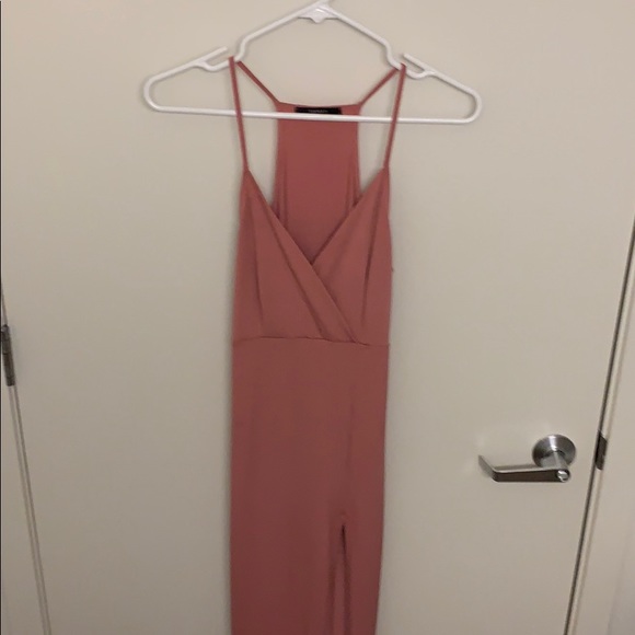 Forever 21 Dresses & Skirts - Pink Faux Wrap Midi Dress with Slit